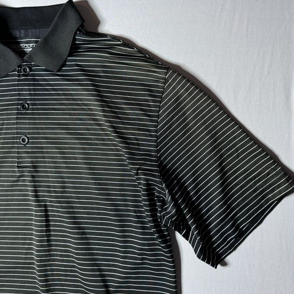 Nike Golf Tour Performance Men's M Dri Fit Short Sleeve Polo Shirt Black Striped - Picture 6 of 11